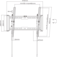 Stansson WM-3270 32"-70" LCD TV / Monitor fali tartó konzol - Fekete