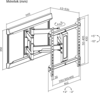 Stansson WM-3270-5-10 32"-70" LCD TV / Monitor fali tartó konzol - Fekete