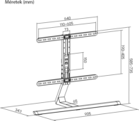 Stansson WM-3775 37"-75" LCD TV / Monitor asztali tartó konzol - Fekete