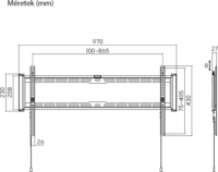 Stansson WM-4390 43"-90" LCD TV / Monitor fali tartó konzol - Fekete