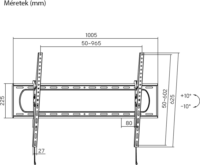 Stansson WM-60120-10 60"-120" LCD TV / Monitor fali tartó konzol - Fekete