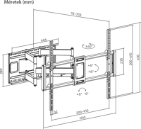 Stansson WM-60120-5-60 60"-120" LCD TV / Monitor fali tartó konzol - Fekete