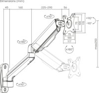 Maclean MC-332 17"-32" LCD TV / Monitor fali tartó konzol - Fekete