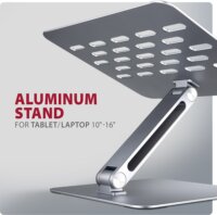 Axagon STND-LQ Állítható / Dönthető 10"-16" Laptop Asztali Állvány - Ezüst