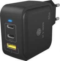 Icy Box IB-PS1030-PD USB-A / 2x USB-C Hálózati Gyorstöltő Adapter 65W - Fekete