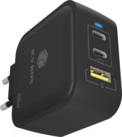 Icy Box IB-PS1030-PD USB-A / 2x USB-C Hálózati Gyorstöltő Adapter 65W - Fekete