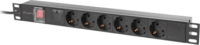 Lanberg PDU-06F-0200-BK 1U 19" 6-os túlfeszültség védő elosztó 2m - Fekete