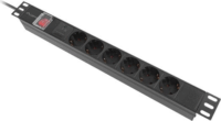 Lanberg PDU-06F-0200-BK 1U 19" 6-os túlfeszültség védő elosztó 2m - Fekete