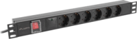 Lanberg PDU-06F-0200-BK 1U 19" 6-os túlfeszültség védő elosztó 2m - Fekete