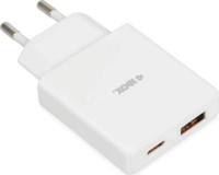 iBOX C-43 USB-A / USB-C Lapos Hálózati Gyorstöltő Adapter 30W - Fehér