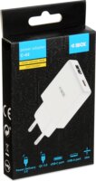 iBOX C-43 USB-A / USB-C Lapos Hálózati Gyorstöltő Adapter 30W - Fehér