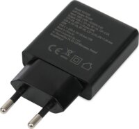 iBOX C-43 USB-A / USB-C Lapos Hálózati Gyorstöltő Adapter 30W - Fekete
