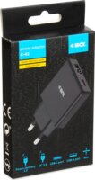 iBOX C-43 USB-A / USB-C Lapos Hálózati Gyorstöltő Adapter 30W - Fekete