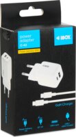 iBOX C-42 USB-A / USB-C Hálózati Gyorstöltő Adapter 33W + USB Type-C töltőkábel - Fehér