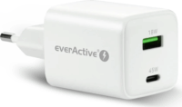 EverActive SC-450Q USB-A / USB-C Hálózati Gyorstöltő Adapter 45W - Fehér