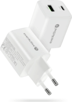 EverActive SC-450Q USB-A / USB-C Hálózati Gyorstöltő Adapter 45W - Fehér