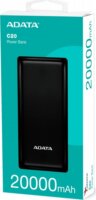 Adata C20 Powerbank USB-A + Type-C / 20000mAh 15W - Fekete