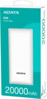 Adata C20 Powerbank USB-A + Type-C / 20000mAh 15W - Fehér