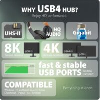 Axagon HMC-U4 Univerzális USB4 Laptop dokkoló Állomás 100 Watt