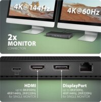 Axagon HMC-U4 Univerzális USB4 Laptop dokkoló Állomás 100 Watt