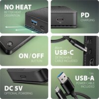 Axagon HMC-U4 Univerzális USB4 Laptop dokkoló Állomás 100 Watt
