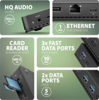 Axagon HMC-U4 Univerzális USB4 Laptop dokkoló Állomás 100 Watt