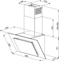 Maan Vertical Eco Duo Glass Kürtős Páraelszívó Szagelszívó - Fekete