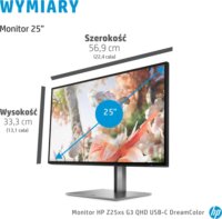 HP 25" 1A9C9AA Z25xs G3 16:9 QHD IPS Monitor - Fekete