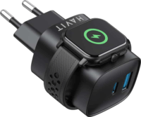 Havit UC132 EU USB-C / USB-A Hálózati Töltő Adapter 22W - Fekete