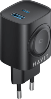 Havit UC132 EU USB-C / USB-A Hálózati Töltő Adapter 22W - Fekete