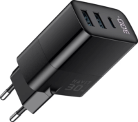 Havit UCLE001 EU USB-C / 2x USB-A Hálózati Gyorstöltő Adapter 30W - Fekete