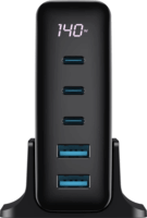 Havit UCLE004 EU Utazó Hálózati Gyorstöltő Adapter 140W - Fekete