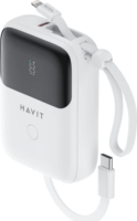 Havit PB5215 Powerbank integrált kábellel Lightning / Type-C / 10000mAh 22,5W - Fehér