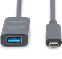 Digitus DA-73113 USB-C apa - USB-A anya 3.2 Aktív Hosszabbító kábel 5m - Fekete
