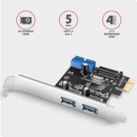 AXAGON PCEU-232RS PCIe vezérlő 2x ext. + 2x int. USB 5Gbps