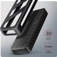AXAGON EEM2-20G Külső USB-C 20Gbps M.2 NVMe & SATA SSD Fémdoboz