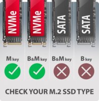 AXAGON EEM2-20G Külső USB-C 20Gbps M.2 NVMe & SATA SSD Fémdoboz