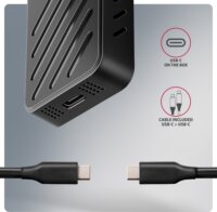 AXAGON EEM2-20G Külső USB-C 20Gbps M.2 NVMe & SATA SSD Fémdoboz