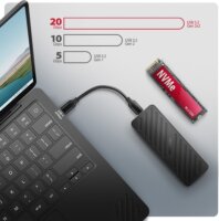 AXAGON EEM2-20G Külső USB-C 20Gbps M.2 NVMe & SATA SSD Fémdoboz