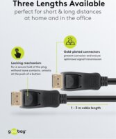 Goobay 74779 DisplayPort 1.4 - DisplayPort 1.4 Kábel 3m - Fekete