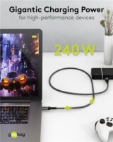 Goobay 74213 USB-C apa - USB-C apa Adat és töltő kábel 1.8m - Szürke