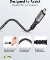 Goobay 74210 USB-C apa - USB-C apa Adat és töltő kábel 0.5m - Szürke
