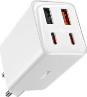 Baseus GaN6 Pro 2x USB-A / 2x USB-C Hálózati Gyorstöltő Adapter 100W + USB-C Kábel - Fehér