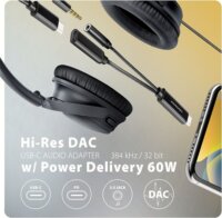 Axagon ADA-HCPD USB-C - USB-C/DAC Audio Átalakító Adapter 60W - Fekete