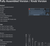Keychron V3 Max V3M-D3 Gateron Jupiter Brown Switch Wireless USB-C Billentyűzet DE - Fekete/Kék