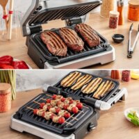 Tefal GC773D10 OptiGrill 2 az 1-ben Összecsukható Elektromos Kontaktgrill 2100 Watt - Ezüst