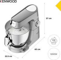 Kenwood KVL85.594SI Titanium Chef Baker XL Konyhai robotgép 1200 Watt - Inox