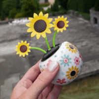 Napelemes táncoló Napraforgó virág dekoráció ajándéktárgy