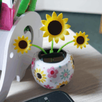 Napelemes táncoló Napraforgó virág dekoráció ajándéktárgy