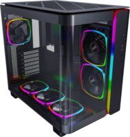 Montech KING 95 PRO Midi Torony Számítógépház + 4db 120mm ARGB + 2db 140mm ARGB ventilátor - Fekete